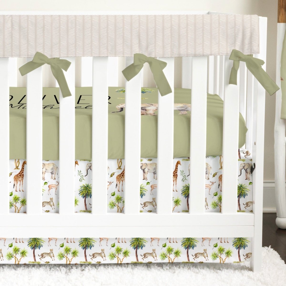 On Safari Herringbone Crib Bedding - gender_boy, gender_neutral, On Safari