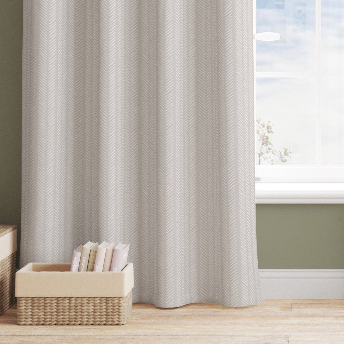 On Safari Herringbone Curtain Panel - gender_boy, gender_neutral, On Safari