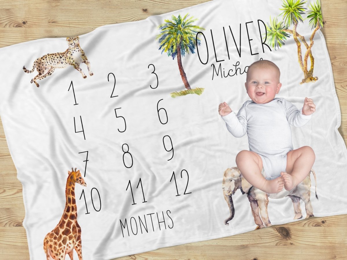 On Safari Milestone Blanket - gender_boy, gender_neutral, On Safari