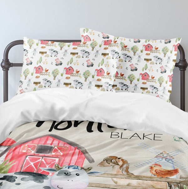On the Farm Animal Personalized Kids Bedding Set (Comforter or Duvet Cover)