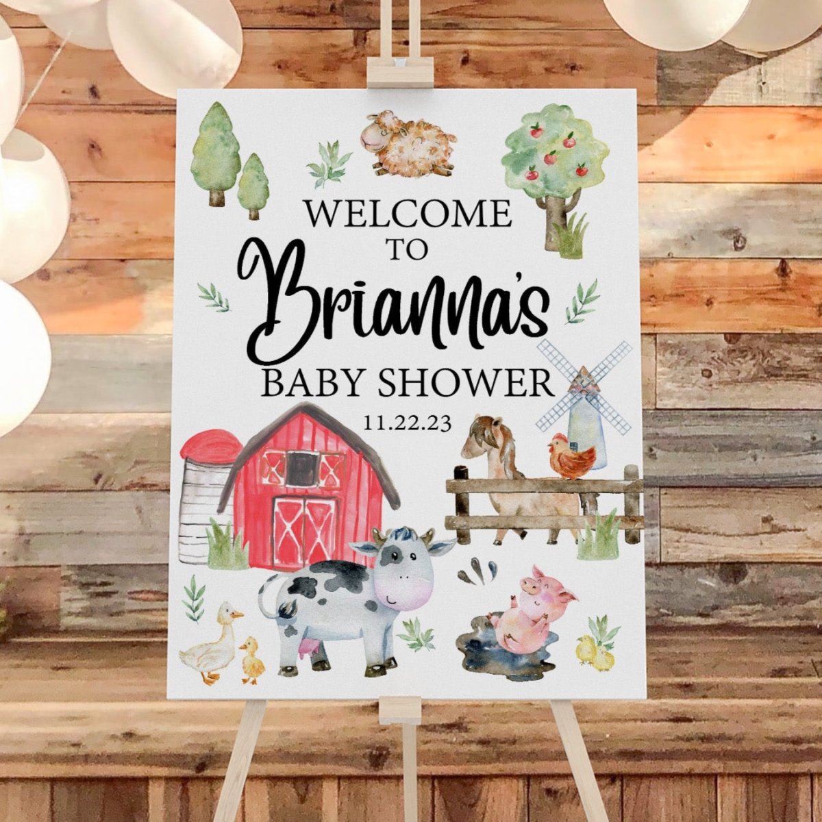 On the Farm Baby Shower Welcome Sign - gender_boy, On the Farm, text