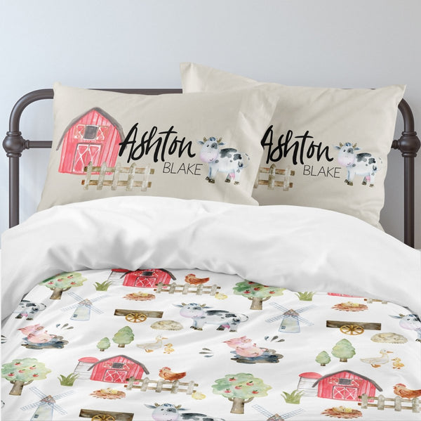On the Farm Personalized Kids Bedding Set (Comforter or Duvet Cover)