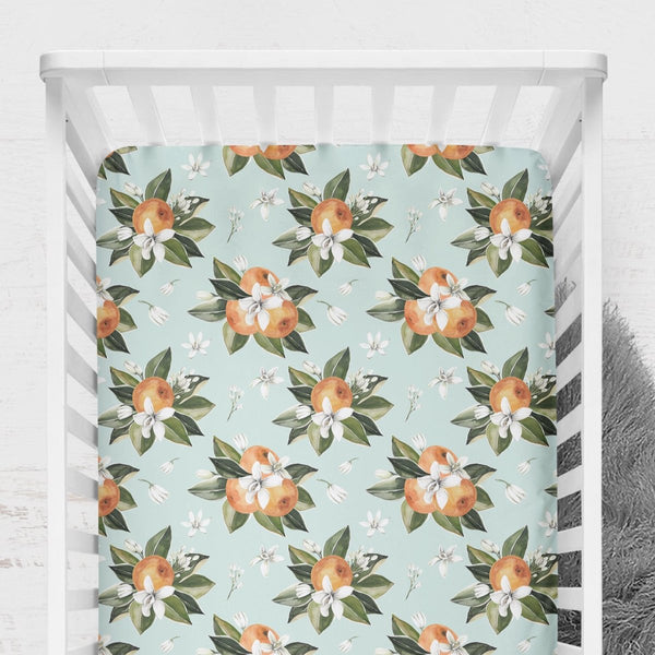 Orange Blossom Crib Sheet - gender_girl, Theme_Floral,