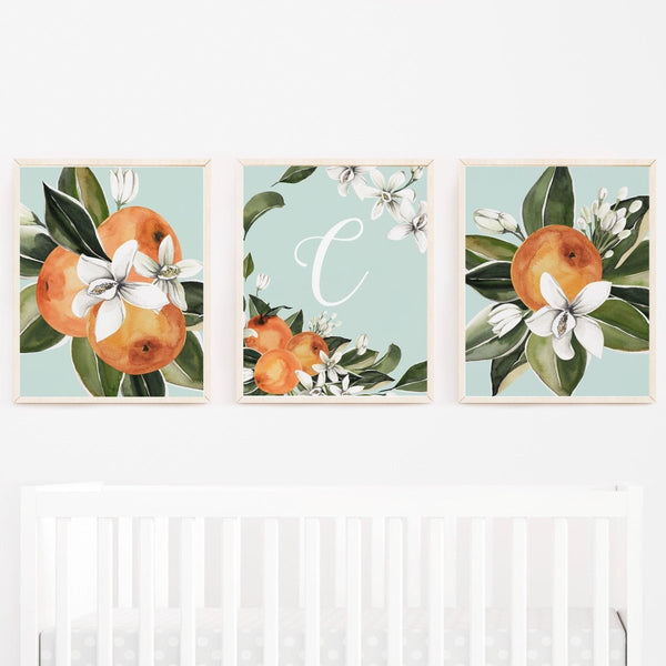 Orange Blossom Personalized Nursery Art - gender_girl, Orange Blossom, text