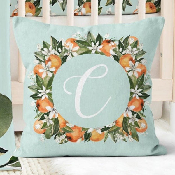 Orange Blossom Personalized Throw Pillow - gender_girl, Orange Blossom, text