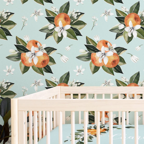 Orange Blossom Peel & Stick Wallpaper - gender_girl, Orange Blossom, Theme_Floral