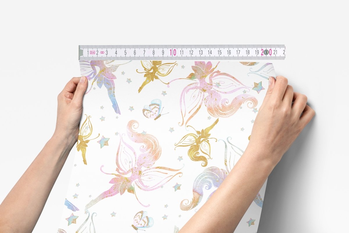 Pastel Fairies Peel & Stick Wallpaper - gender_girl, Theme_Boho, Theme_Butterfly