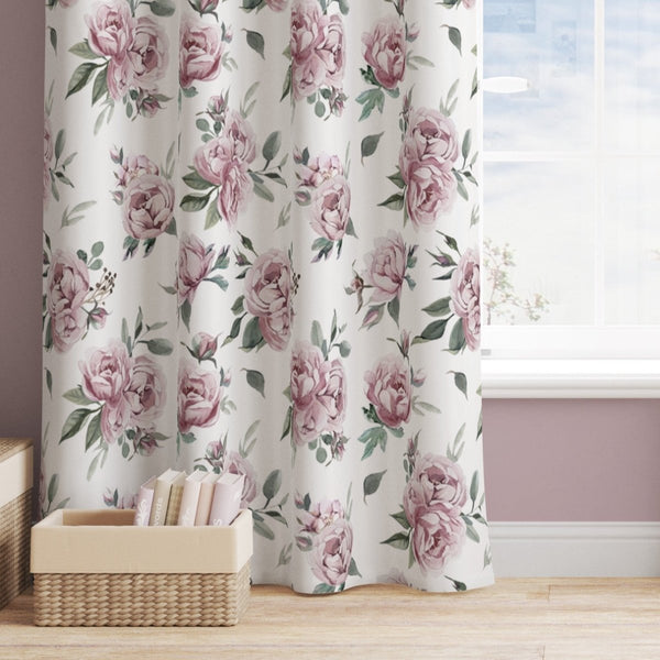 Peony Floral Curtain Panel