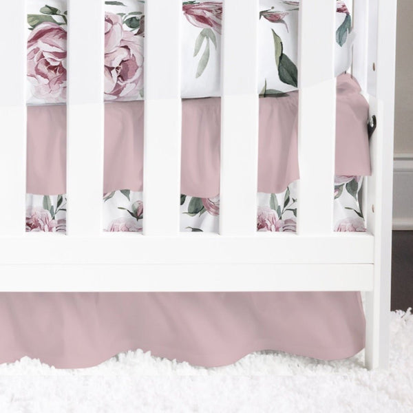 Peony Floral Ruffled Crib Skirt - Crib Skirt