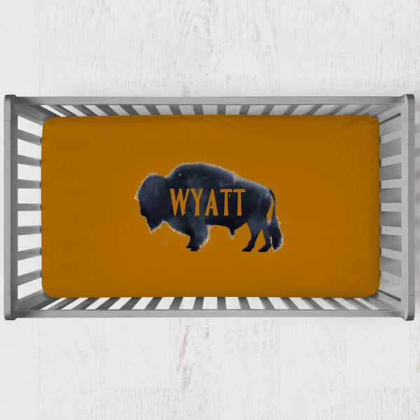 Personalized Buffalo Crib Sheet