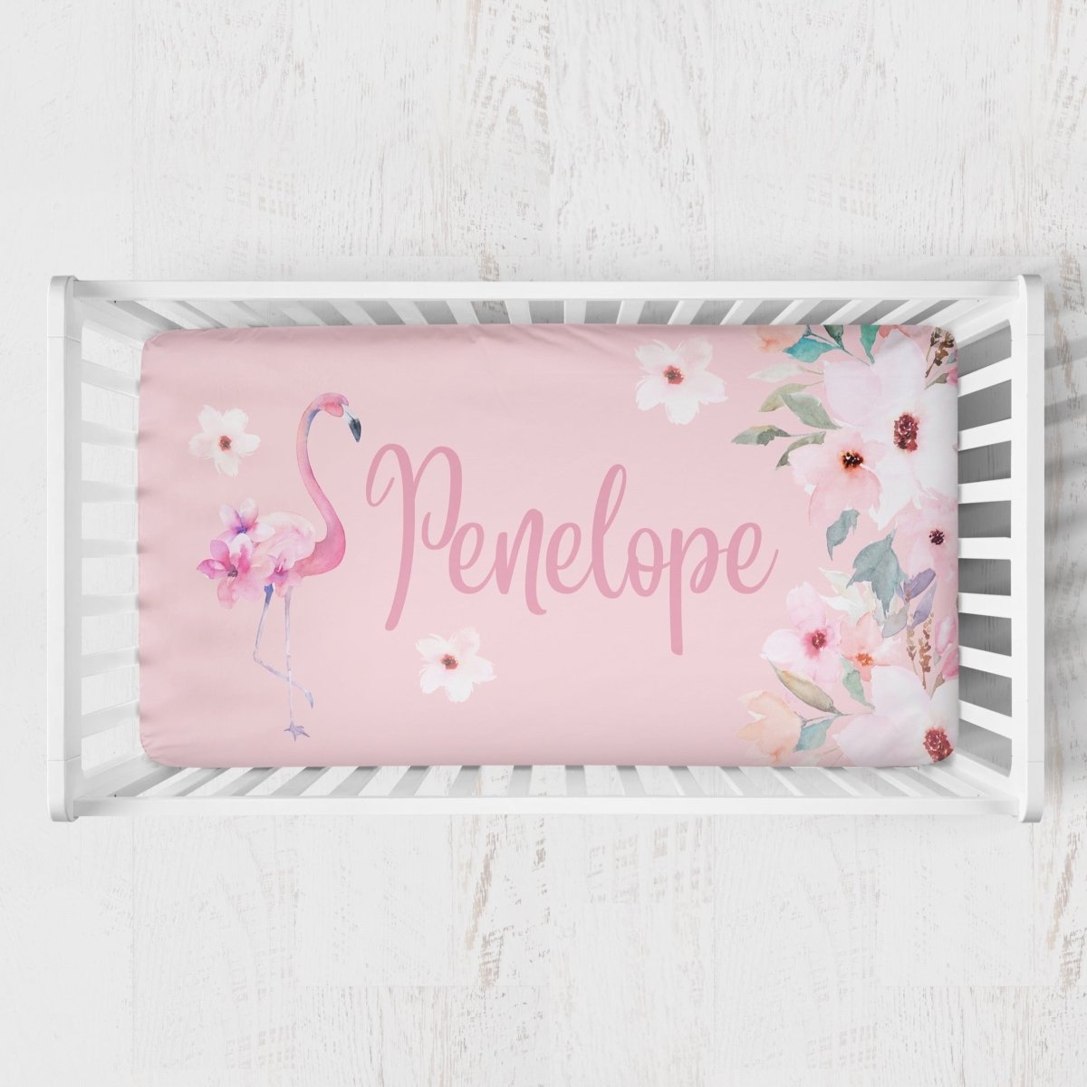 Personalized Floral Crib Sheet - *ALL*, gender_girl, Personalized_Yes