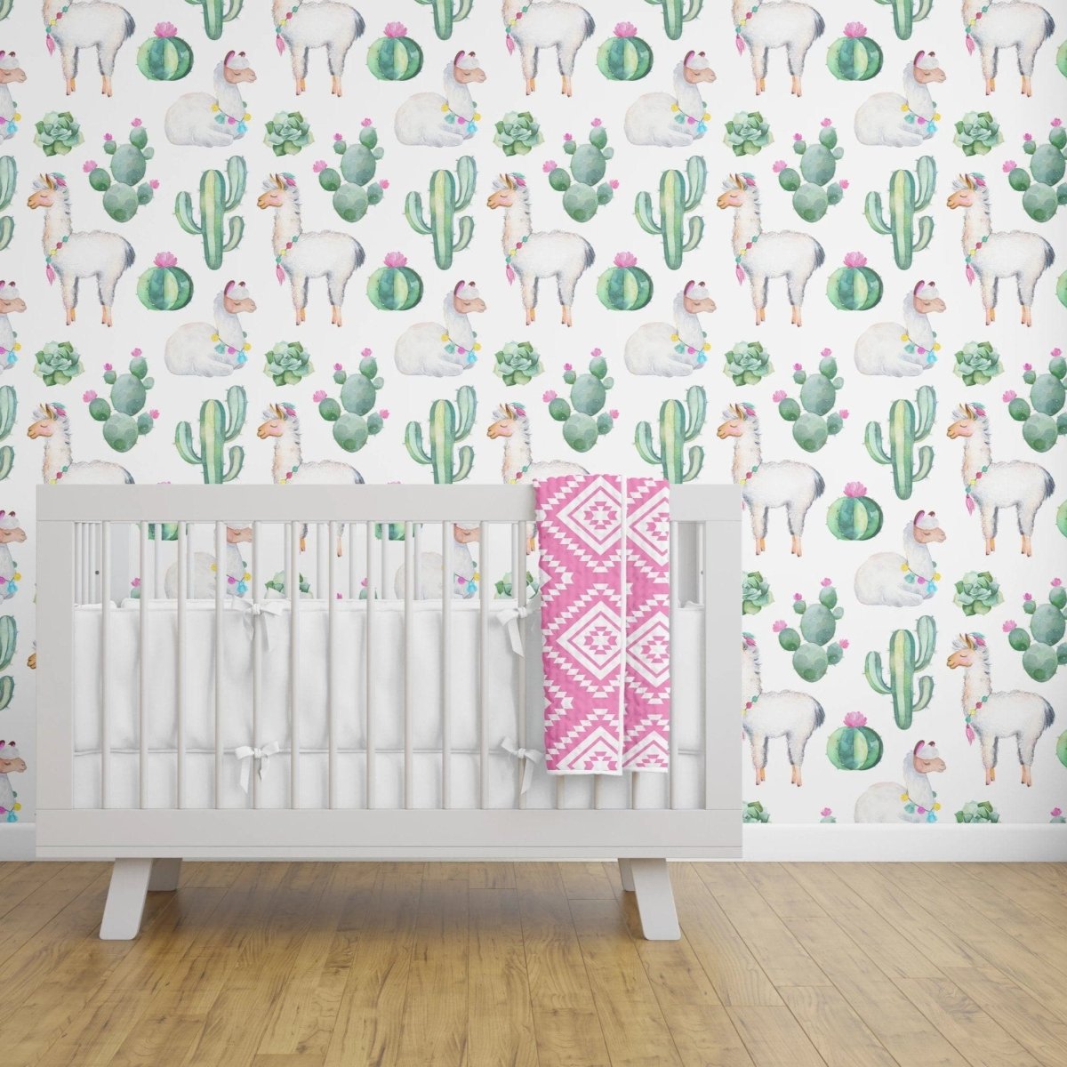 Llama Love Pink Aztec Nursery Pillow - gender_girl, Llama Love, Theme_Southwestern