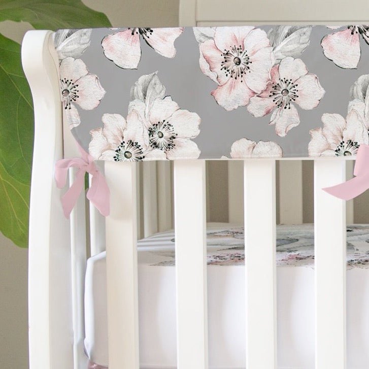 Pink Hibiscus Crib Rail Guards - gender_girl, Pink Hibiscus, Theme_Floral