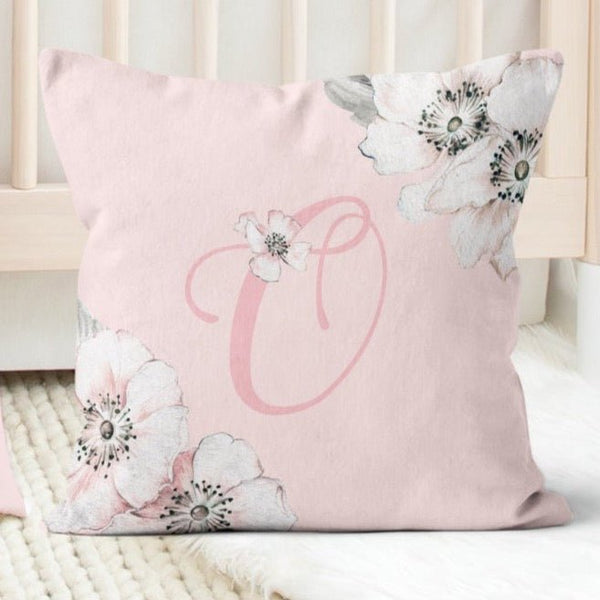 Pink Hibiscus Personalized Throw Pillow - gender_girl, Pink Hibiscus, text