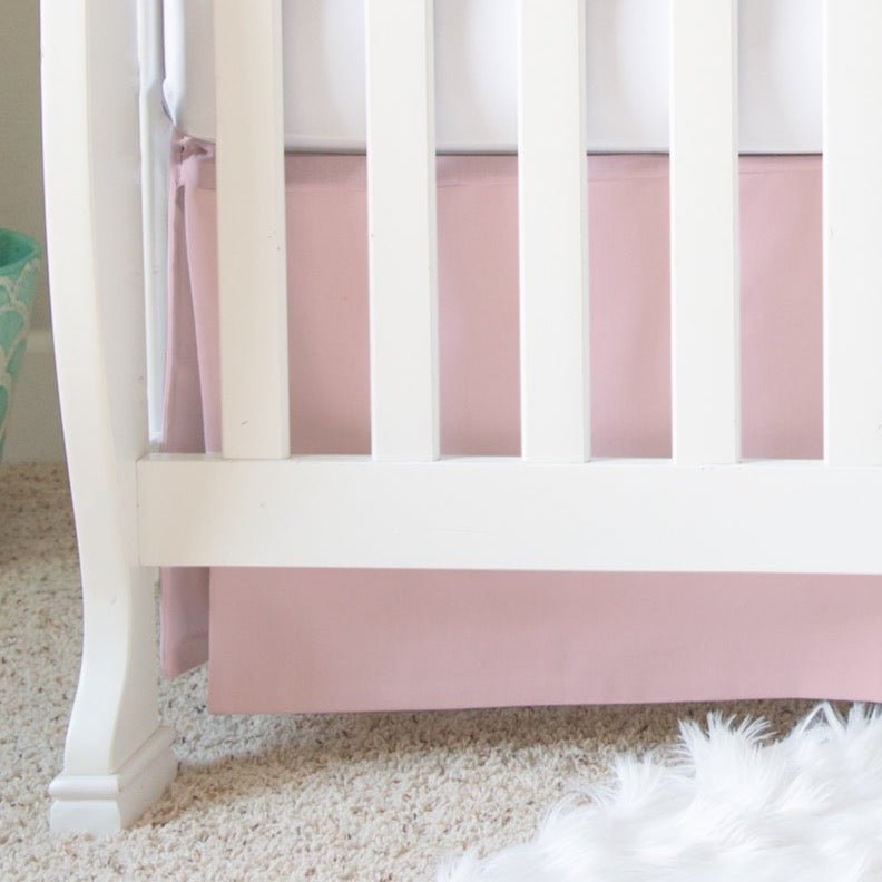 Pink Hibiscus Solid Pink Crib Skirt - gender_girl, Pink Hibiscus, Theme_Floral