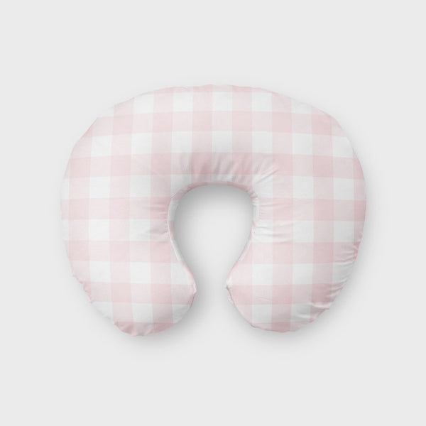 Pink Plaid Nursing Pillow Cover - Floral Woodlands, gender_girl, Theme_Floral