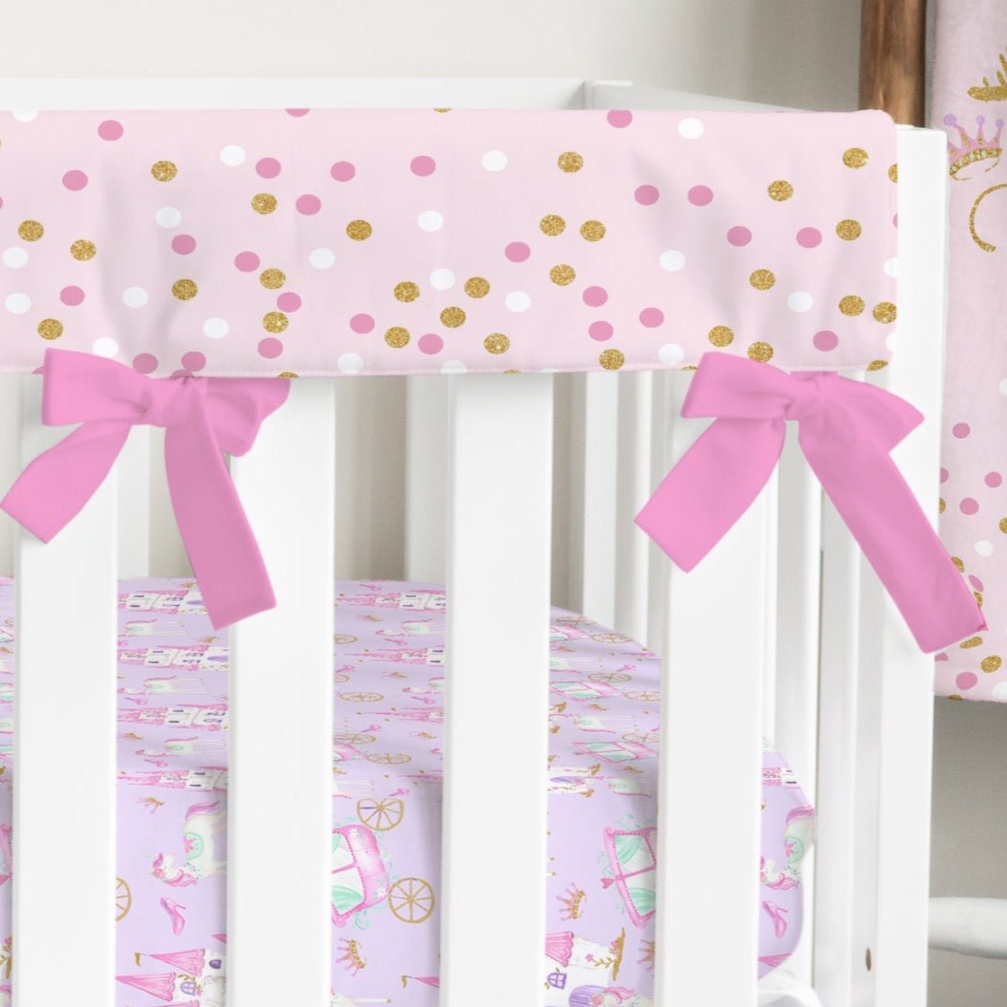 Pink Princess Confetti Crib Rail Guards - gender_girl, Pink Princess,