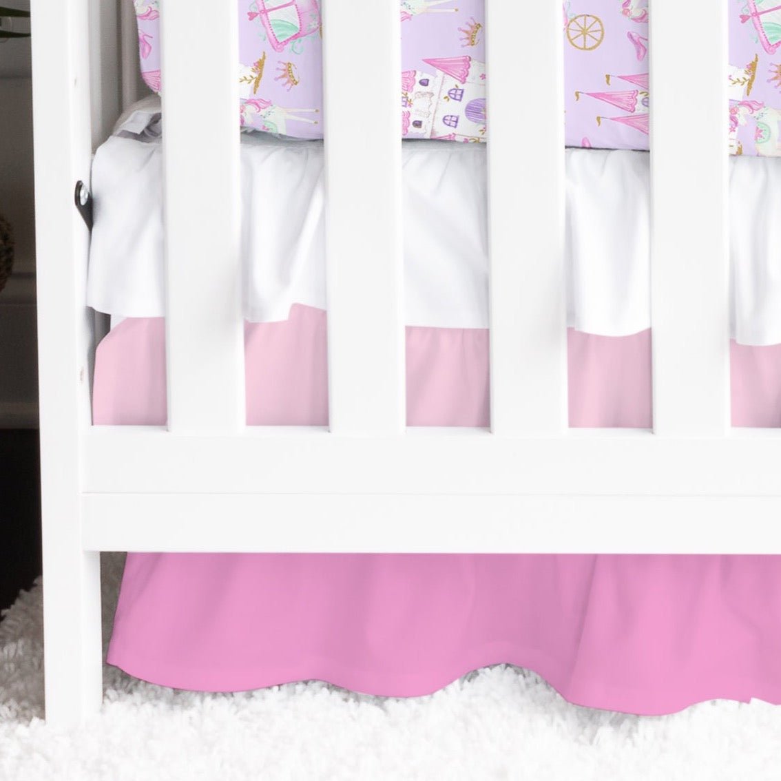 Pink Princess Ruffled Crib Skirt - gender_girl, Pink Princess, Theme_Solid