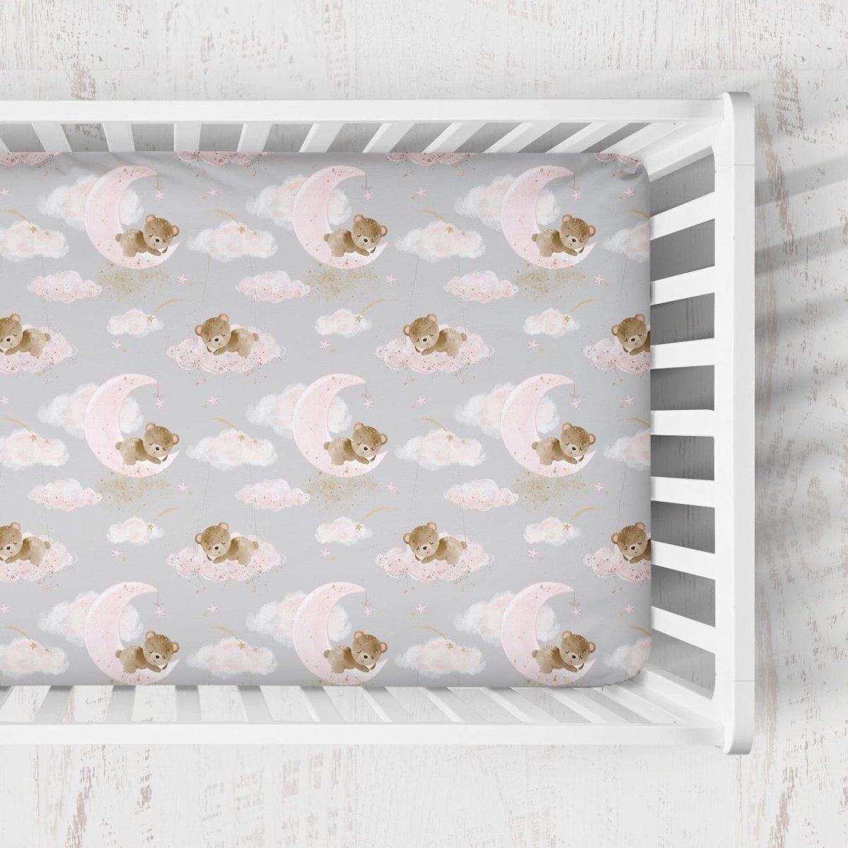 Pink Teddy Bear Crib Sheet - gender_girl, ,