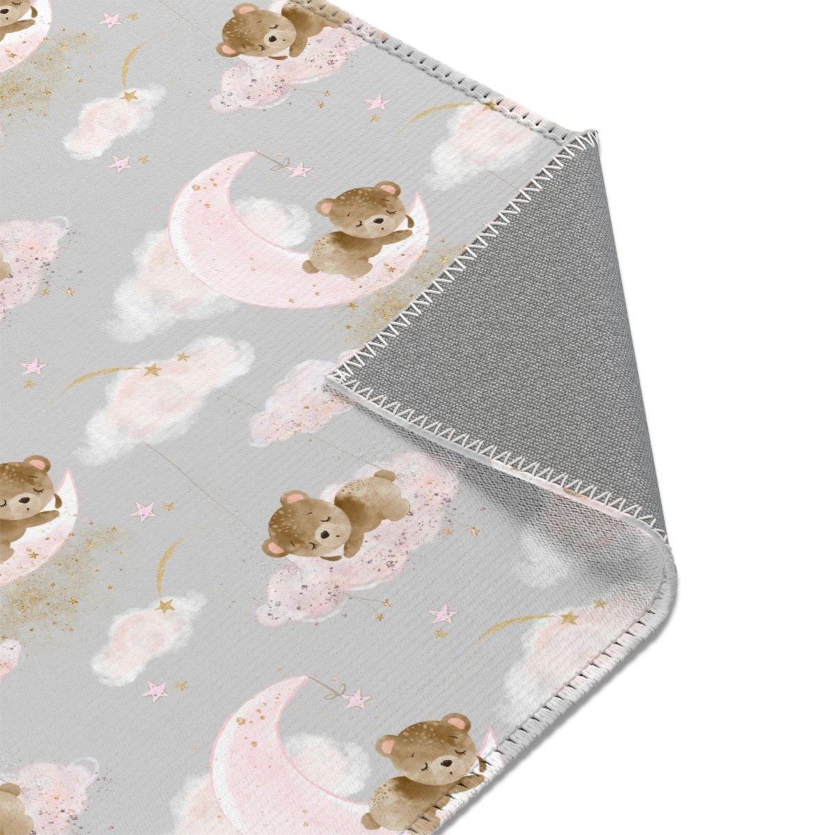 Pink Teddy Bear Nursery Rug
