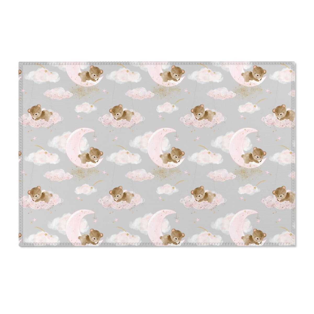 Pink Teddy Bear Nursery Rug - gender_girl, Pink Teddy Bear,