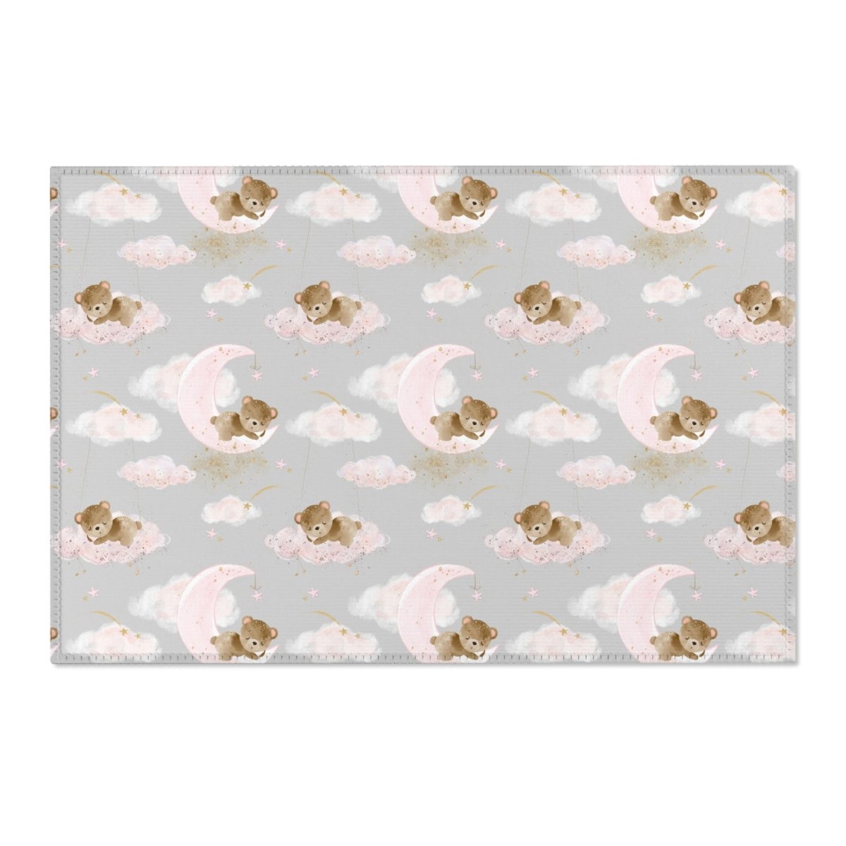 Pink Teddy Bear Nursery Rug