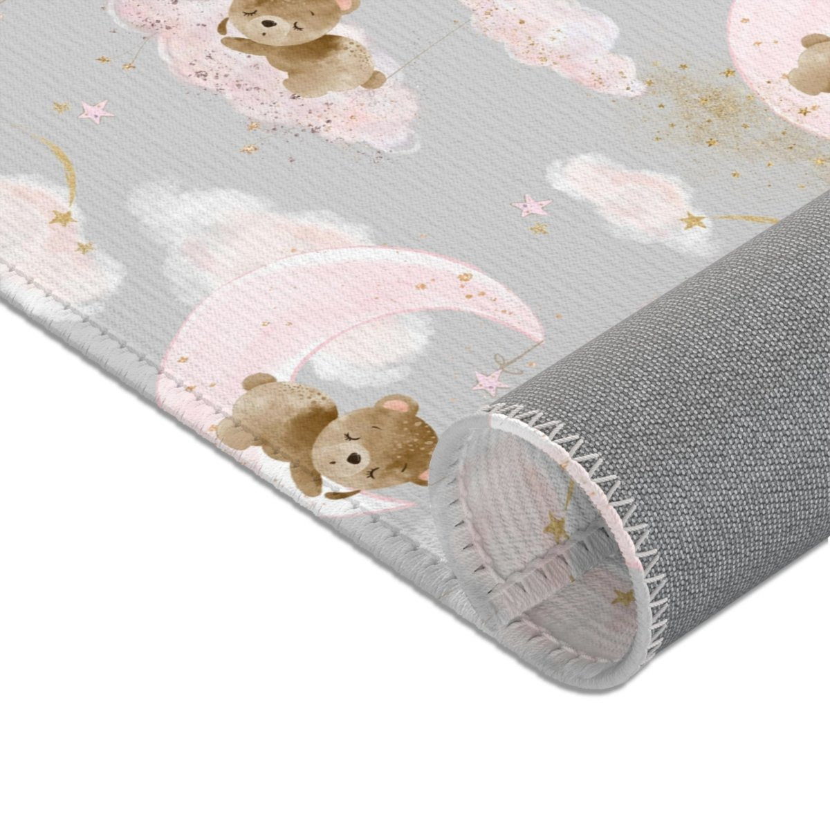 Pink Teddy Bear Nursery Rug