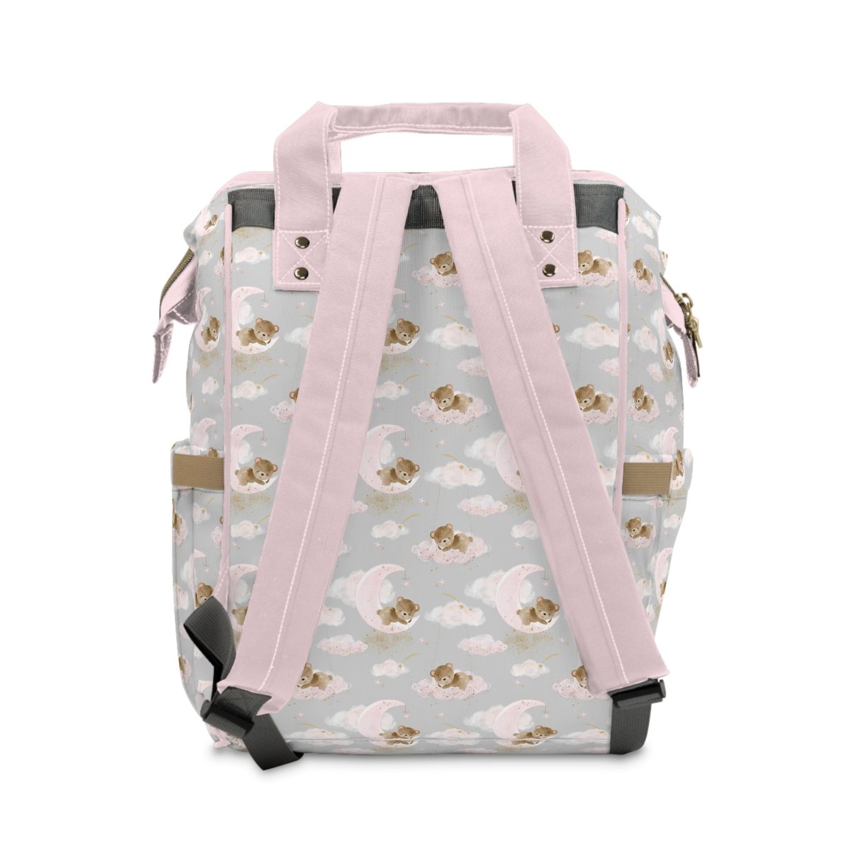 Pink Teddy Bear Personalized Backpack Diaper Bag - gender_girl, Pink Teddy Bear, text