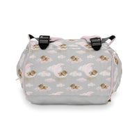 Pink Teddy Bear Personalized Backpack Diaper Bag - gender_girl, Pink Teddy Bear, text