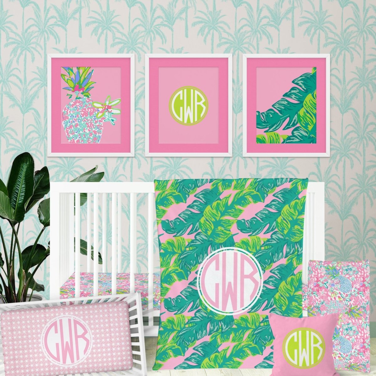 Preppy Summer Changing Pad Cover - gender_girl, Preppy Summer, Theme_Tropical