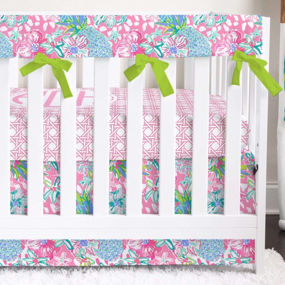 Preppy Summer Crib Bedding - gender_girl, Preppy Summer, text