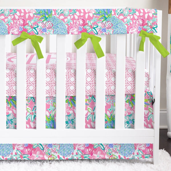 Preppy Summer Crib Bedding - gender_girl, Preppy Summer, text