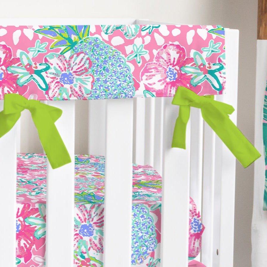 Preppy Summer Crib Rail Guards - gender_girl, Preppy Summer, Theme_Tropical