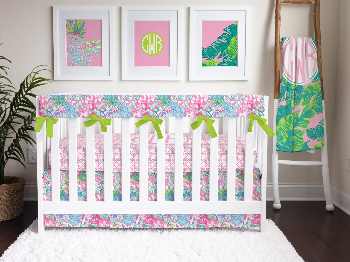 Preppy Summer Crib Skirt - gender_girl, Preppy Summer, Theme_Tropical