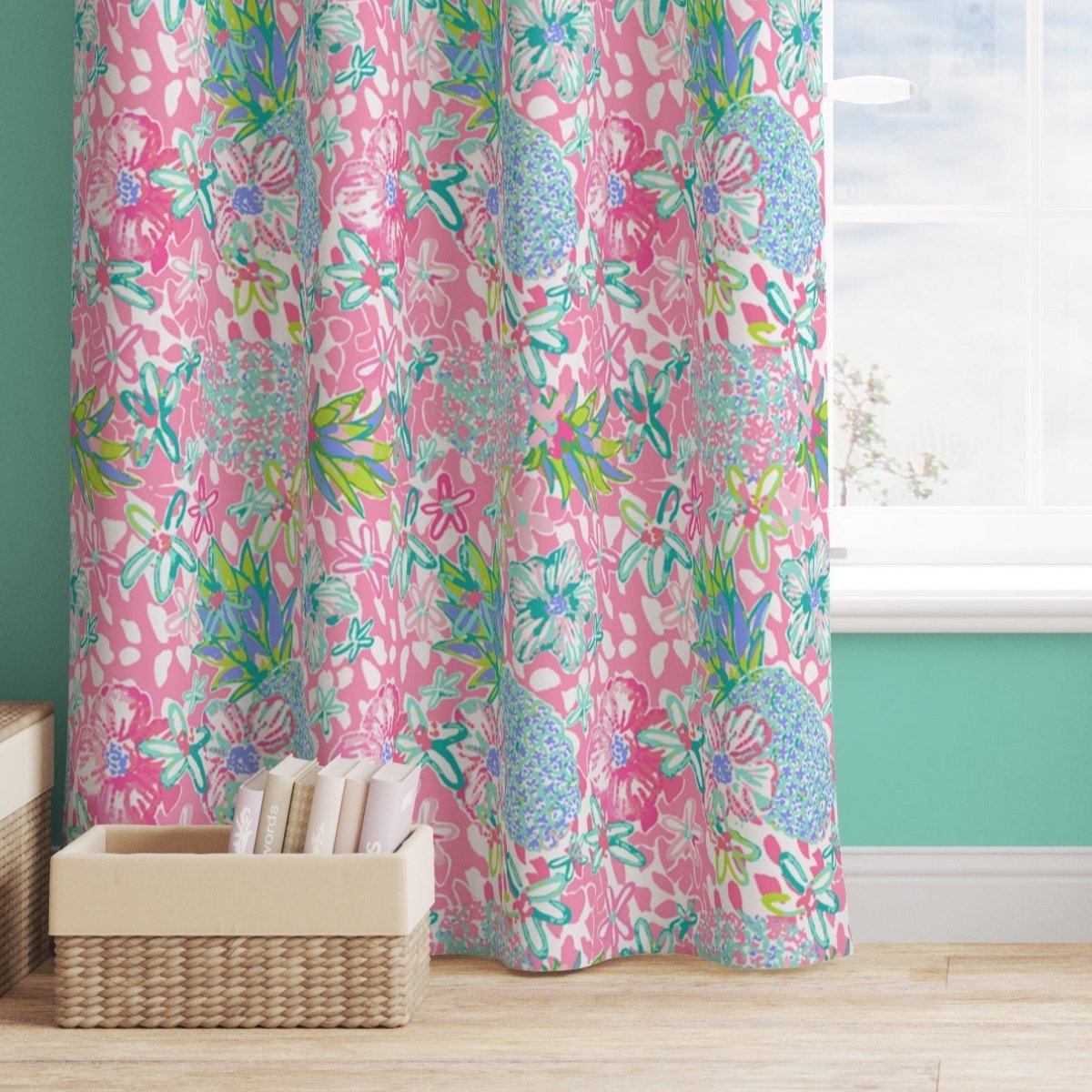 Preppy Summer Curtain Panel - gender_girl, Preppy Summer, Theme_Tropical