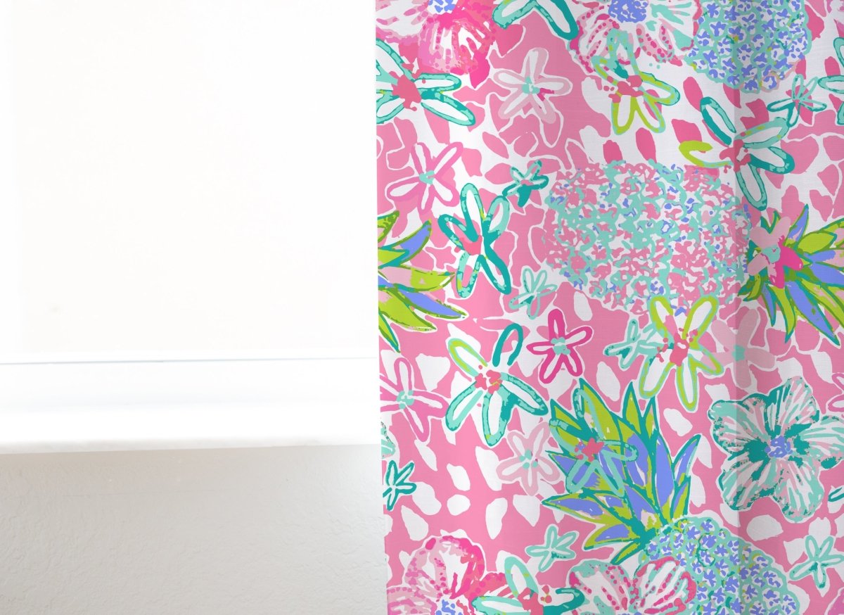 Preppy Summer Curtain Panel - gender_girl, Preppy Summer, Theme_Tropical