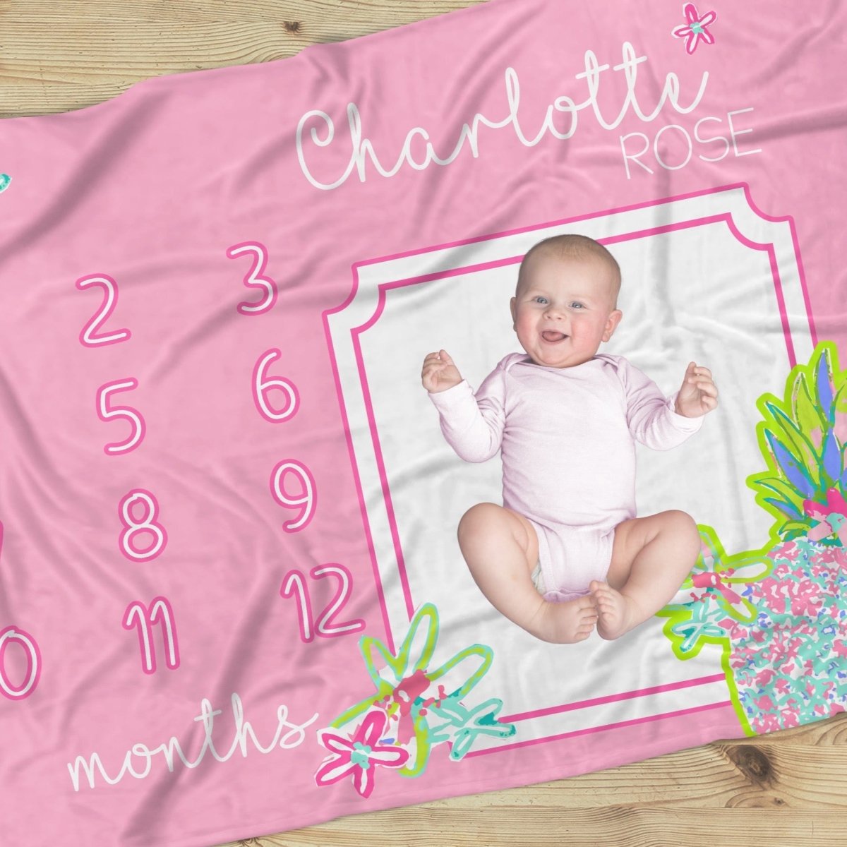 summer infant free shipping Preppy Summer Milestone Minky Blanket