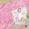 Preppy Summer Milestone Minky Blanket - gender_girl, Preppy Summer, text