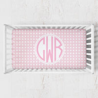 Preppy Summer Monogrammed Crib Sheet - gender_girl, Personalized_Yes, text
