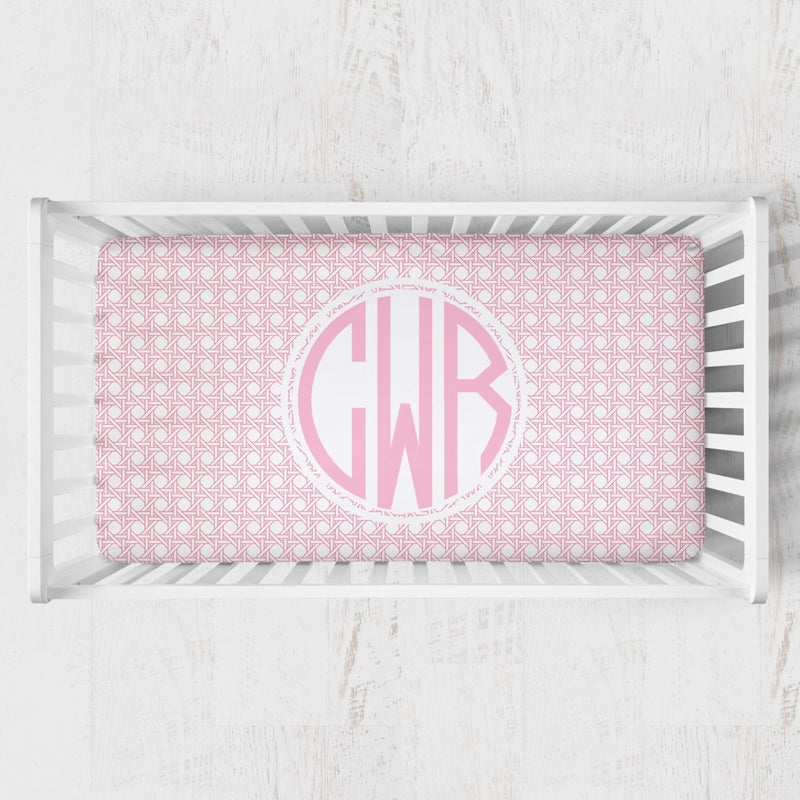 Preppy Summer Monogrammed Crib Sheet - gender_girl, Personalized_Yes, text