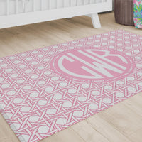 Preppy Summer Monogrammed Nursery Rug - gender_girl, Preppy Summer, text