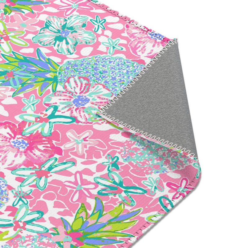 Preppy Summer Nursery Rug - gender_girl, Preppy Summer, Theme_Tropical