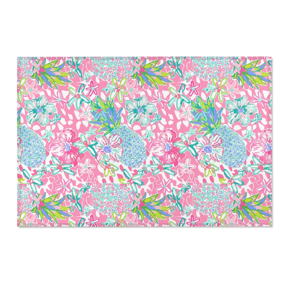 Preppy Summer Nursery Rug - gender_girl, Preppy Summer, Theme_Tropical