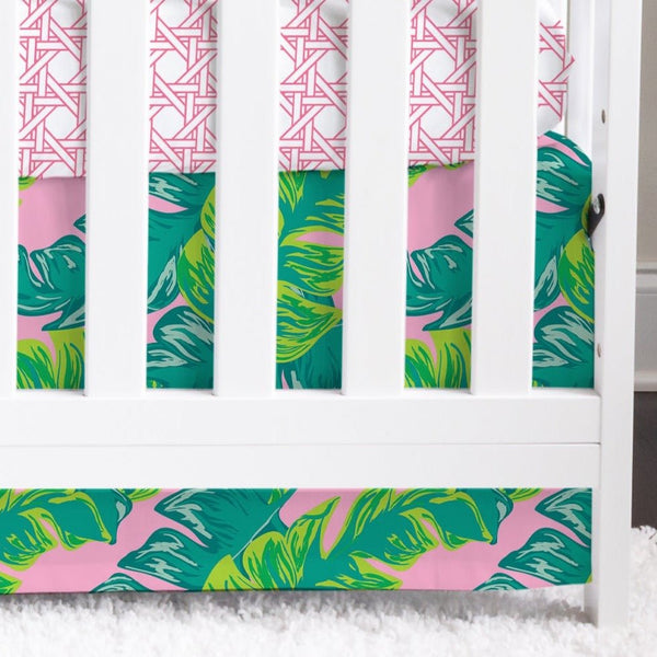 Preppy Summer Palm Crib Skirt - gender_girl, Preppy Summer, Theme_Tropical