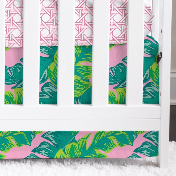 Preppy Summer Palm Crib Skirt - Crib Skirt