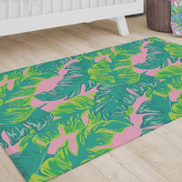 Preppy Summer Palm Nursery Rug - gender_girl, Preppy Summer, Theme_Tropical