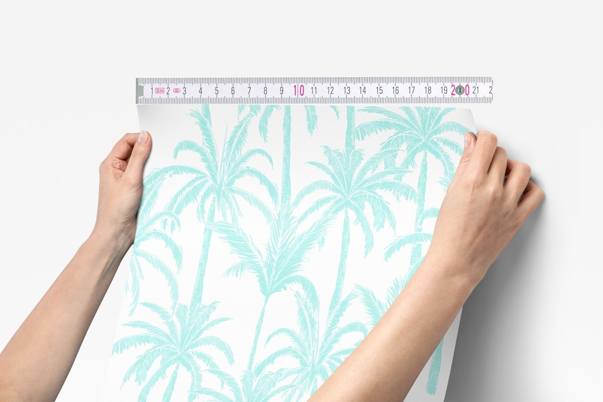 Preppy Summer Palm Trees Peel & Stick Wallpaper - gender_girl, Preppy Summer, Theme_Tropical