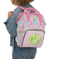 Preppy Summer Personalized Backpack Diaper Bag - gender_girl, Preppy Summer, text