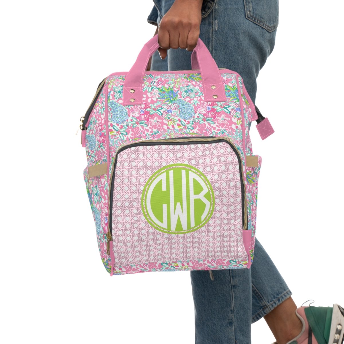 Preppy Summer Personalized Backpack Diaper Bag - gender_girl, Preppy Summer, text