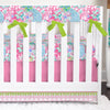 Preppy Summer Pom Pom Crib Bedding - gender_girl, Preppy Summer, text